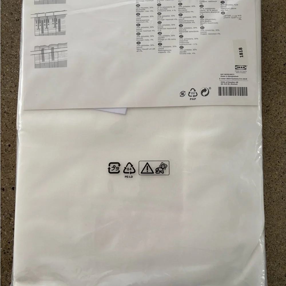 IKEA brand new white curtains. 1 set of 2